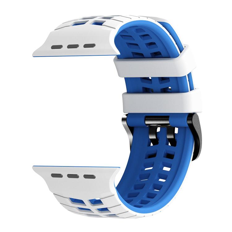Dây đồng hồ silicone hai màu họa tiết lốp xe hai lỗ, dành cho Apple Watch 49mm / 46mm / 45mm / 44mm