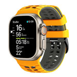 Dây đồng hồ silicone hai màu họa tiết lốp xe hai lỗ, dành cho Apple Watch 49mm / 46mm / 45mm / 44mm