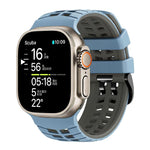 Dây đồng hồ silicone hai màu họa tiết lốp xe hai lỗ, dành cho Apple Watch 49mm / 46mm / 45mm / 44mm