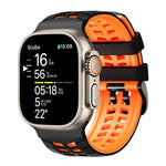 Dây đồng hồ silicone hai màu họa tiết lốp xe hai lỗ, dành cho Apple Watch 49mm / 46mm / 45mm / 44mm