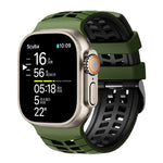 Dây đồng hồ silicone hai màu họa tiết lốp xe hai lỗ, dành cho Apple Watch 49mm / 46mm / 45mm / 44mm