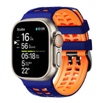 Dây đồng hồ silicone hai màu họa tiết lốp xe hai lỗ, dành cho Apple Watch 49mm / 46mm / 45mm / 44mm