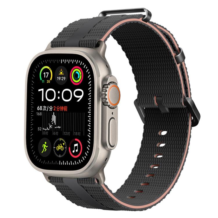 Dây đồng hồ silicone họa tiết đường kẻ, dành cho Apple Watch 46mm / 49mm / 45mm / 44mm, dành cho Apple Watch 42mm / 41mm / 40mm / 38mm