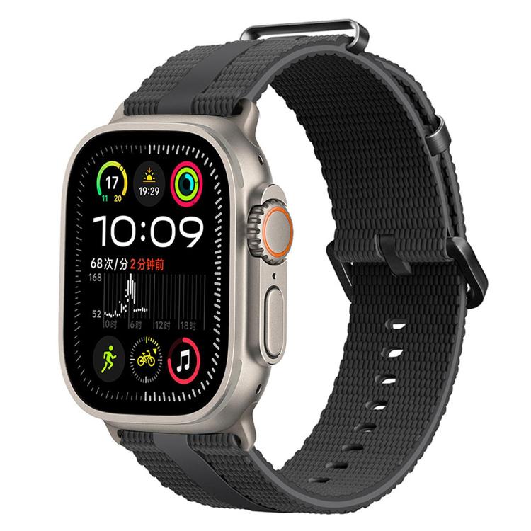 Dây đồng hồ silicone họa tiết đường kẻ, dành cho Apple Watch 46mm / 49mm / 45mm / 44mm, dành cho Apple Watch 42mm / 41mm / 40mm / 38mm