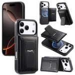 CaseNeo Retro Hinge Folding Wallet Magnetic Back Phone Case, For iPhone 17e / 16e, For iPhone 17 Pro Max, For iPhone 17 Pro, For iPhone 17, For iPhone Air, For iPhone 16 Pro Max, For iPhone 16 Pro, For iPhone 16 Plus, For iPhone 16, For iPhone 15 Pro M...