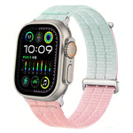 Dây đồng hồ đầu kim loại vòng lặp nylon thoáng khí cảm giác mây đôi, dành cho Apple Watch 46mm / 49mm / 45mm / 44mm, dành cho Apple Watch 42mm / 41mm / 40mm / 38mm