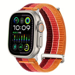Dây đồng hồ đầu kim loại vòng lặp nylon thoáng khí cảm giác mây đôi, dành cho Apple Watch 46mm / 49mm / 45mm / 44mm, dành cho Apple Watch 42mm / 41mm / 40mm / 38mm