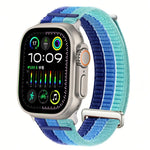 Dây đồng hồ đầu kim loại vòng lặp nylon thoáng khí cảm giác mây đôi, dành cho Apple Watch 46mm / 49mm / 45mm / 44mm, dành cho Apple Watch 42mm / 41mm / 40mm / 38mm