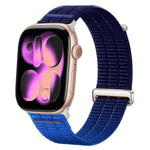 Dây đồng hồ đầu kim loại vòng lặp nylon thoáng khí cảm giác mây đôi, dành cho Apple Watch 46mm / 49mm / 45mm / 44mm, dành cho Apple Watch 42mm / 41mm / 40mm / 38mm