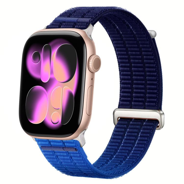 Dây đồng hồ đầu kim loại vòng lặp nylon thoáng khí cảm giác mây đôi, dành cho Apple Watch 46mm / 49mm / 45mm / 44mm, dành cho Apple Watch 42mm / 41mm / 40mm / 38mm