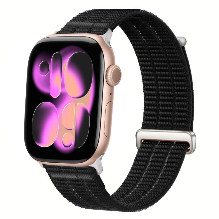Dây đồng hồ đầu kim loại vòng lặp nylon thoáng khí cảm giác mây đôi, dành cho Apple Watch 46mm / 49mm / 45mm / 44mm, dành cho Apple Watch 42mm / 41mm / 40mm / 38mm