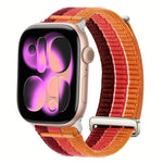 Dây đồng hồ đầu kim loại vòng lặp nylon thoáng khí cảm giác mây đôi, dành cho Apple Watch 46mm / 49mm / 45mm / 44mm, dành cho Apple Watch 42mm / 41mm / 40mm / 38mm