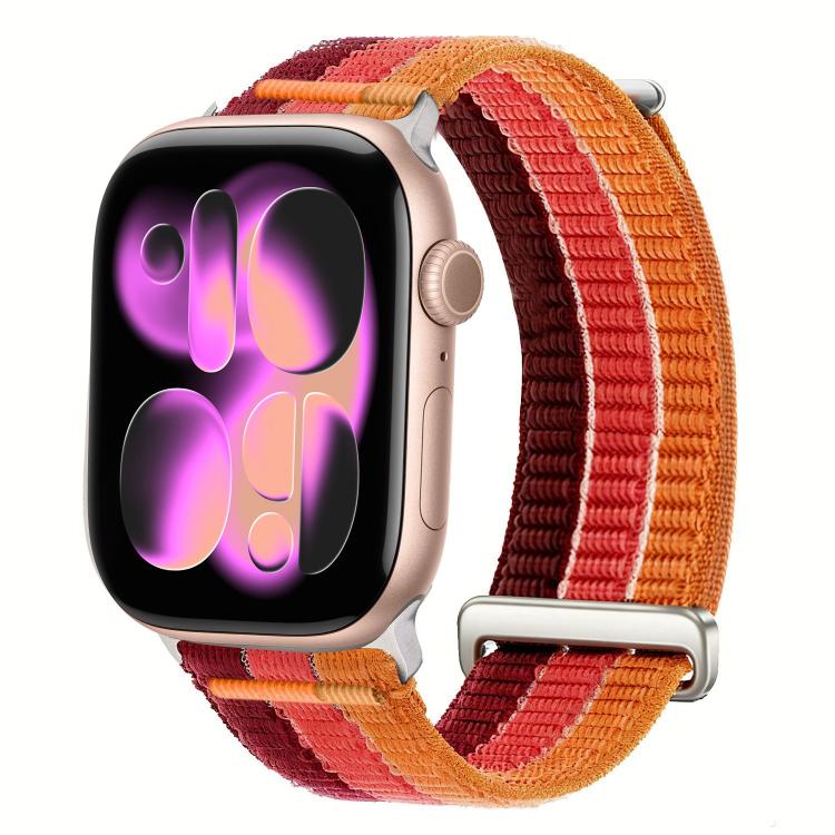 Dây đồng hồ đầu kim loại vòng lặp nylon thoáng khí cảm giác mây đôi, dành cho Apple Watch 46mm / 49mm / 45mm / 44mm, dành cho Apple Watch 42mm / 41mm / 40mm / 38mm