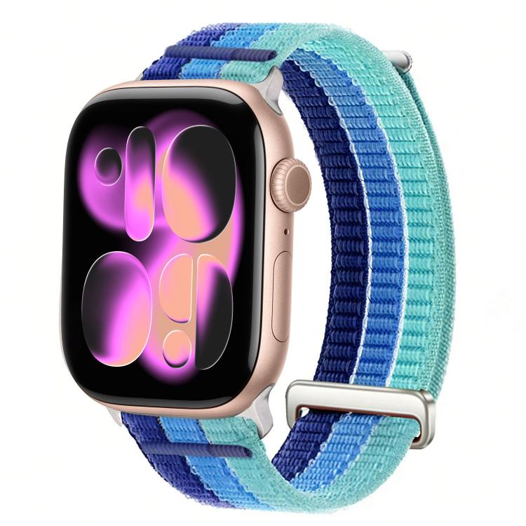 Dây đồng hồ đầu kim loại vòng lặp nylon thoáng khí cảm giác mây đôi, dành cho Apple Watch 46mm / 49mm / 45mm / 44mm, dành cho Apple Watch 42mm / 41mm / 40mm / 38mm