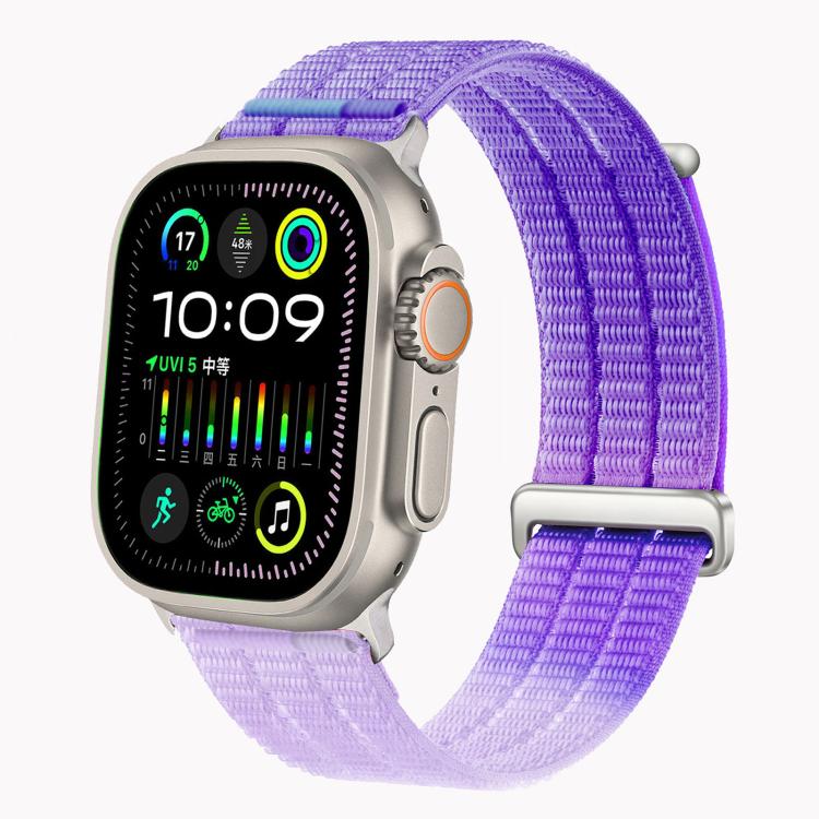 Dây đồng hồ đầu kim loại vòng lặp nylon thoáng khí cảm giác mây đôi, dành cho Apple Watch 46mm / 49mm / 45mm / 44mm, dành cho Apple Watch 42mm / 41mm / 40mm / 38mm