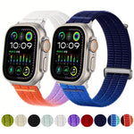 Dây đồng hồ đầu kim loại vòng lặp nylon thoáng khí cảm giác mây đôi, dành cho Apple Watch 46mm / 49mm / 45mm / 44mm, dành cho Apple Watch 42mm / 41mm / 40mm / 38mm