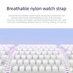 Dây đồng hồ đầu kim loại vòng lặp nylon thoáng khí cảm giác mây đôi, dành cho Apple Watch 46mm / 49mm / 45mm / 44mm, dành cho Apple Watch 42mm / 41mm / 40mm / 38mm