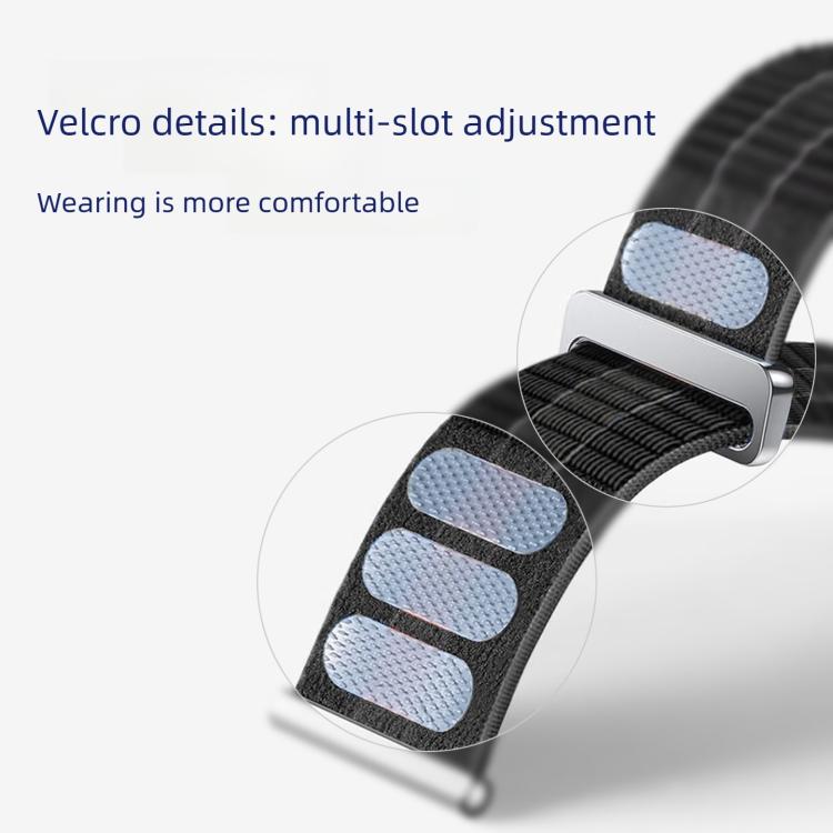 Dây đồng hồ đầu kim loại vòng lặp nylon thoáng khí cảm giác mây đôi, dành cho Apple Watch 46mm / 49mm / 45mm / 44mm, dành cho Apple Watch 42mm / 41mm / 40mm / 38mm