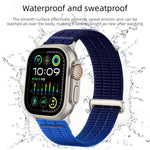 Dây đồng hồ đầu kim loại vòng lặp nylon thoáng khí cảm giác mây đôi, dành cho Apple Watch 46mm / 49mm / 45mm / 44mm, dành cho Apple Watch 42mm / 41mm / 40mm / 38mm