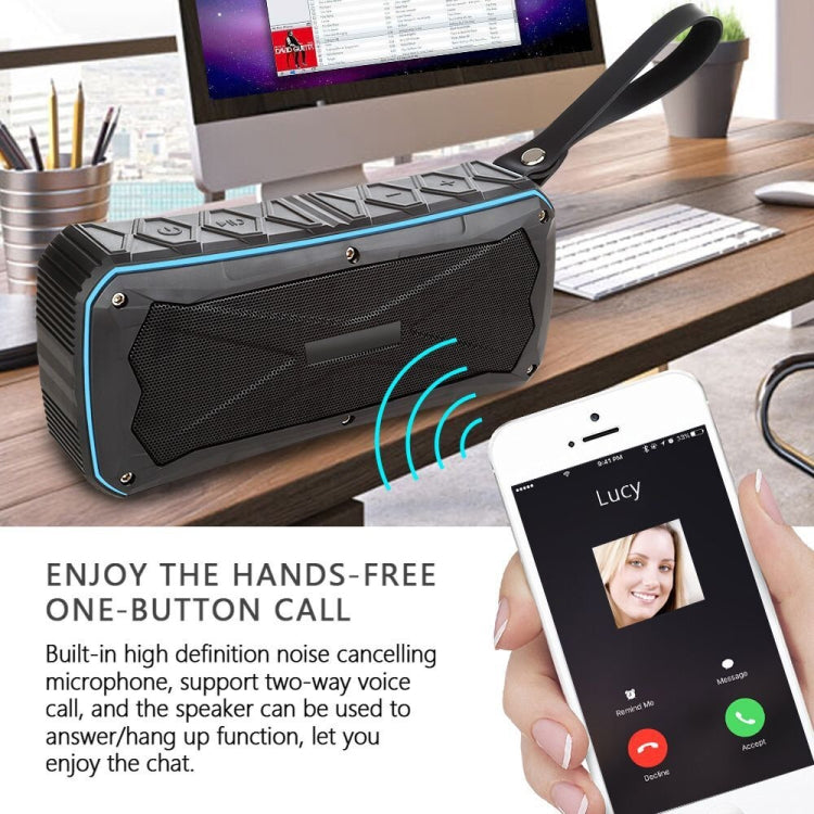 Loa Bluetooth di động siêu trầm Stereo không dây hỗ trợ chống nước IP66, sạc khẩn cấp, rảnh tay, thẻ TF
