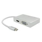 Bộ chuyển đổi USB C sang HDMI VGA USB Hub 5 trong 1 USB 3.1 cho laptop MacBook, ChromeBook Pixel, Huawei MateBook, HDMI+VGA+3xUSB3.0 sang Type-C