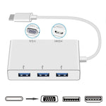 Bộ chuyển đổi USB C sang HDMI VGA USB Hub 5 trong 1 USB 3.1 cho laptop MacBook, ChromeBook Pixel, Huawei MateBook, HDMI+VGA+3xUSB3.0 sang Type-C