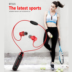 Tai nghe Bluetooth thể thao BT315 tai nghe stereo không dây Bluetooth 4.1 có mic bass thể thao vòng cổ nam châm