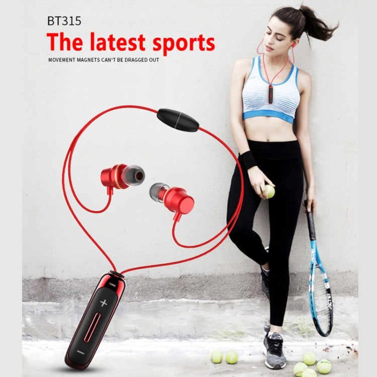 Tai nghe Bluetooth thể thao BT315 tai nghe stereo không dây Bluetooth 4.1 có mic bass thể thao vòng cổ nam châm