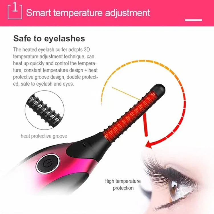 Máy uốn mi điện Duosi DY-102 kiểu bút, sưởi ấm lâu dài, sạc USB, kẹp uốn mi trang điểm điện