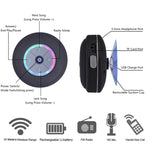 Loa Bluetooth không dây BTS-08 Chống nước Đèn LED Đài FM Loa siêu trầm Loa cột Bluetooth Thẻ TF Loa mini hút chân không cho phòng tắm