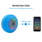 Loa Bluetooth không dây BTS-08 Chống nước Đèn LED Đài FM Loa siêu trầm Loa cột Bluetooth Thẻ TF Loa mini hút chân không cho phòng tắm