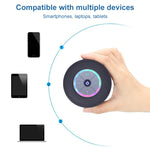 Loa Bluetooth không dây BTS-08 Chống nước Đèn LED Đài FM Loa siêu trầm Loa cột Bluetooth Thẻ TF Loa mini hút chân không cho phòng tắm