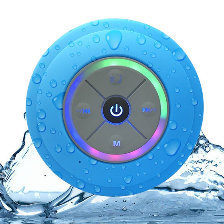 Loa Bluetooth không dây BTS-08 Chống nước Đèn LED Đài FM Loa siêu trầm Loa cột Bluetooth Thẻ TF Loa mini hút chân không cho phòng tắm