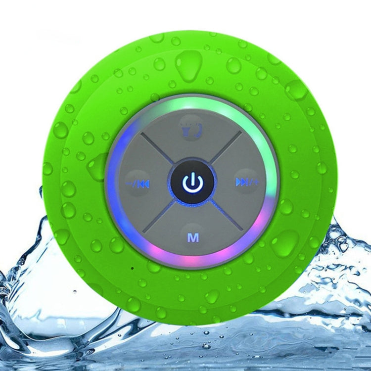 Loa Bluetooth không dây BTS-08 Chống nước Đèn LED Đài FM Loa siêu trầm Loa cột Bluetooth Thẻ TF Loa mini hút chân không cho phòng tắm