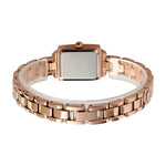Đồng hồ thời trang công sở SKMEI 1407 đính kim cương tinh tế và thanh lịch, đồng hồ quartz hợp kim kẽm hình vuông cho nữ, màu bạc