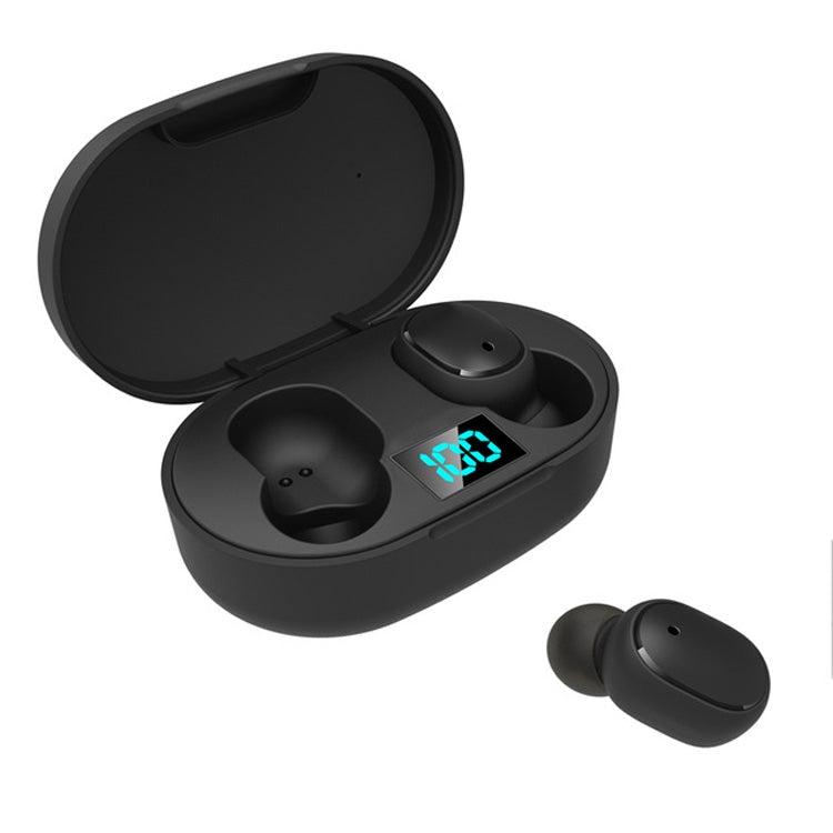 Tai nghe không dây E6S TWS Bluetooth V5.3 màn hình LED, tai nghe chống nước, E6S (đen)