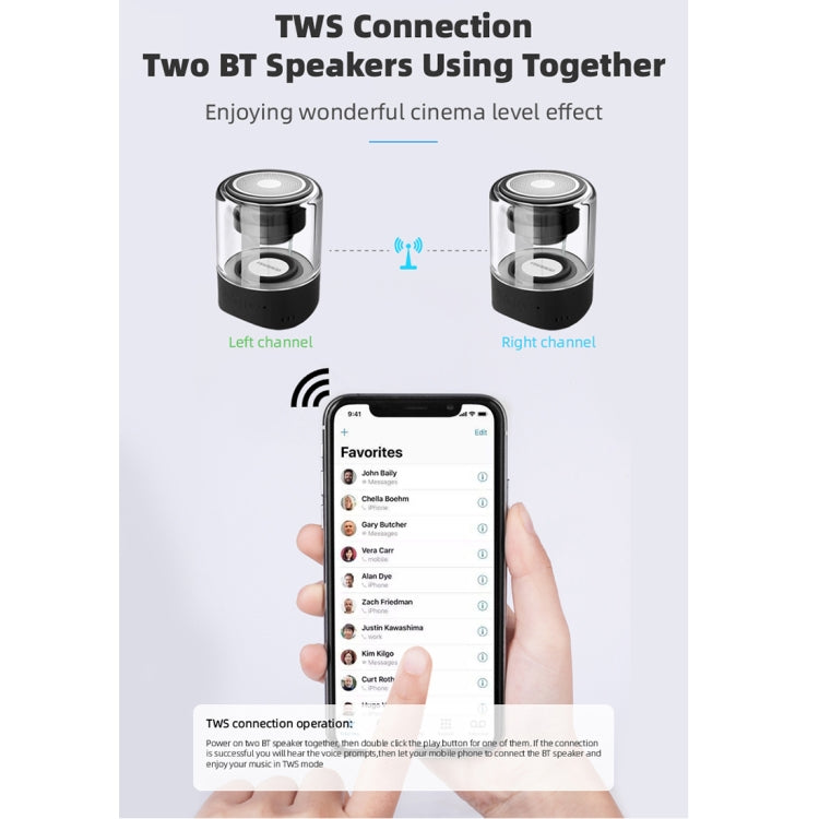 Loa Bluetooth MK-22 TWS Fineblue hút nam châm kèm đèn LED