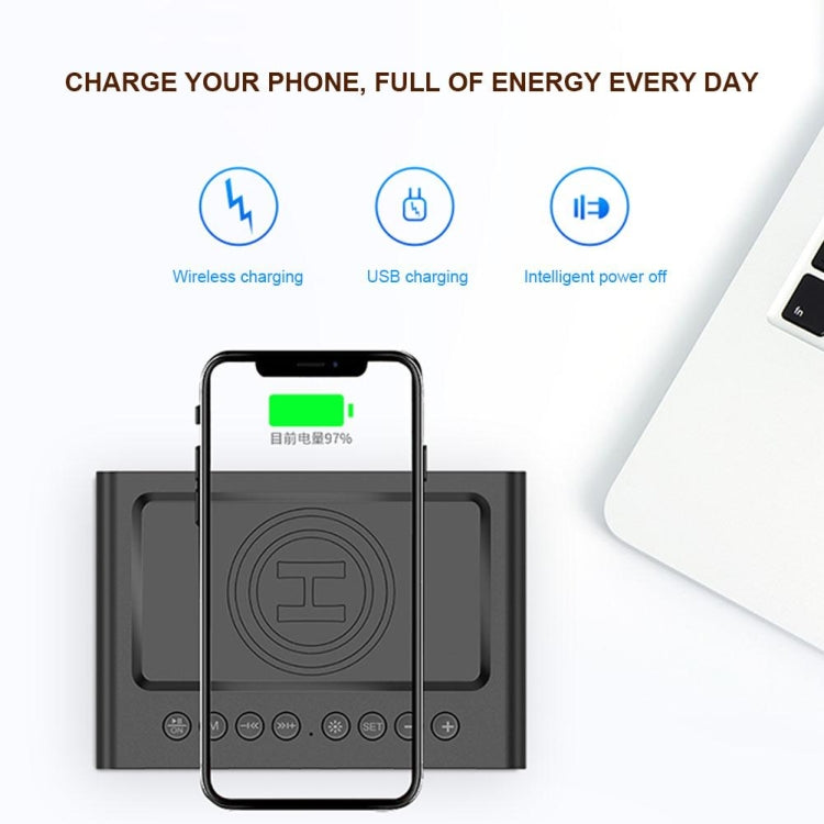 Loa Bluetooth sạc không dây AEC BT508 kiêm đồng hồ báo thức LED và pin dự phòng ba trong một