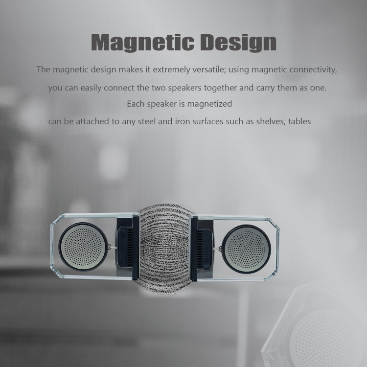 Loa Bluetooth trong suốt TWS di động BT628 10W với đế kết nối từ tính, loa bass subwoofer stereo ngoài trời