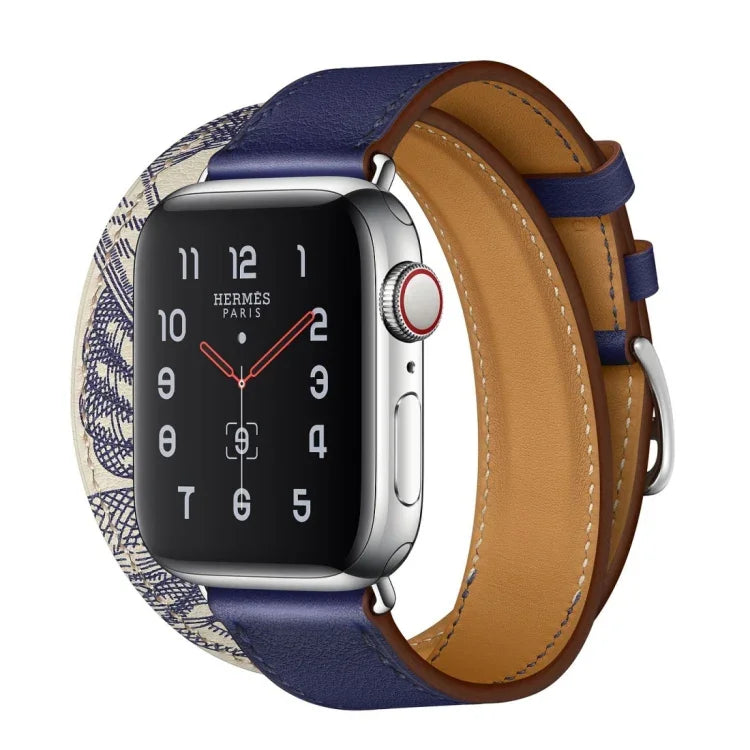 Dây đồng hồ in lụa phổ thông hai vòng cho Apple Watch thế hệ 3 / 2 / 1 42mm