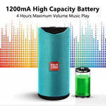 Loa Bluetooth di động TG113, chống nước, loa stereo ngoài trời, hộp âm bass MP3 có radio FM