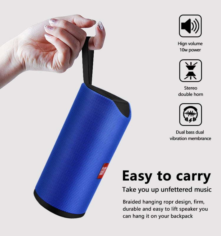 Loa Bluetooth di động TG113, chống nước, loa stereo ngoài trời, hộp âm bass MP3 có radio FM