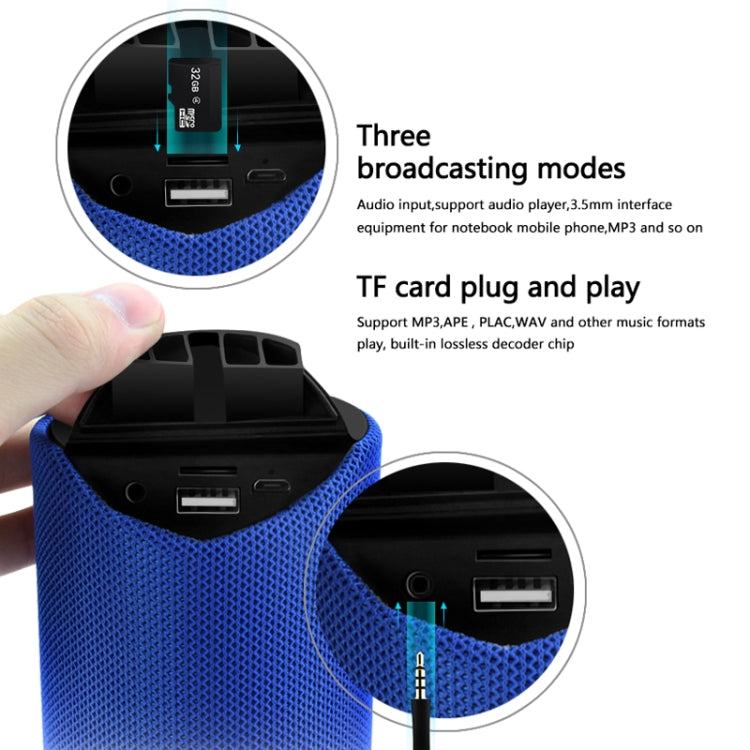 Loa Bluetooth di động TG113, chống nước, loa stereo ngoài trời, hộp âm bass MP3 có radio FM