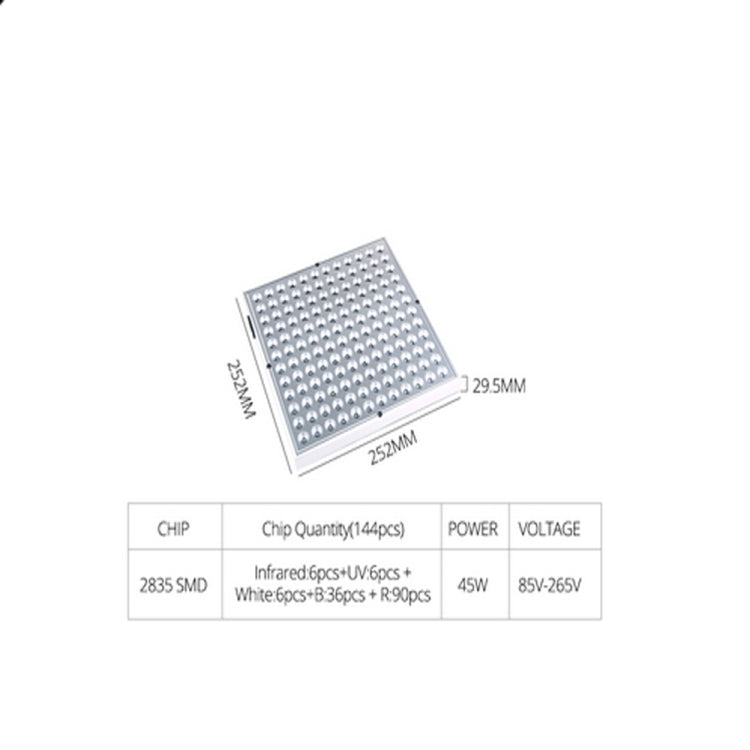 Đèn LED quang phổ đầy đủ 45W 144 đèn LED chiếu sáng cây trồng Fitolampy cho cây, hoa, cây giống, đèn trồng cây LED AC85-265V, US, EU, AU, UK