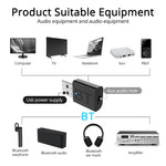 Bộ thu Bluetooth USB 5.0 BT005, loa khuếch đại âm thanh AUX, adapter Bluetooth stereo không dây cho ô tô