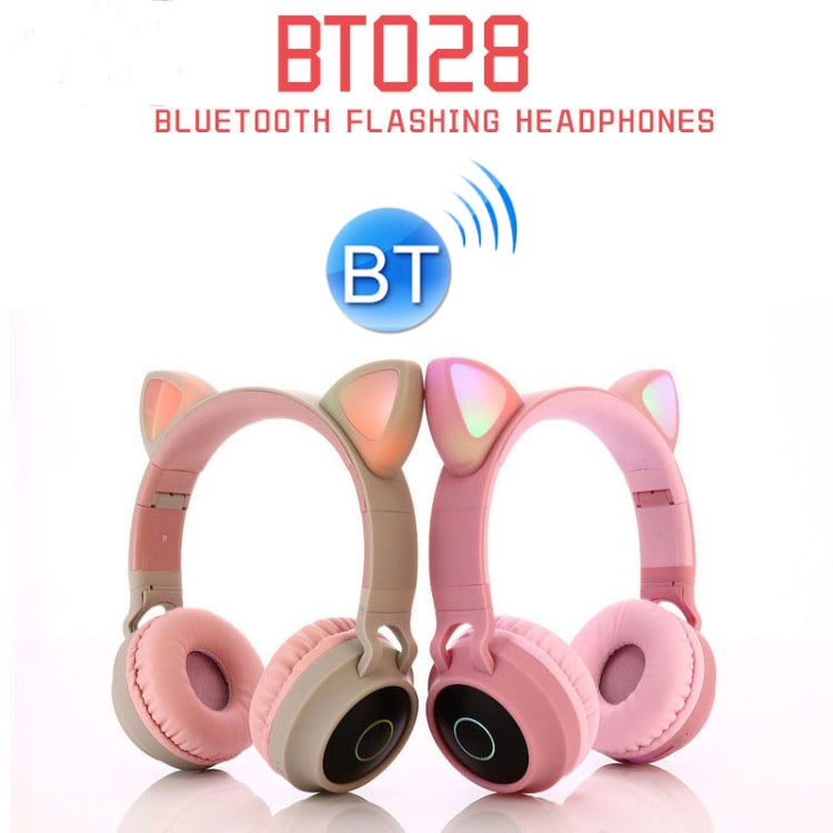 Tai nghe Bluetooth 5.0 tai mèo dễ thương gập được trên tai stereo không dây có mic / đèn LED / radio FM / thẻ TF, SYA00833501F, SYA00833501A, SYA00833501B, SYA00833501C, SYA00833501D, SYA00833501E