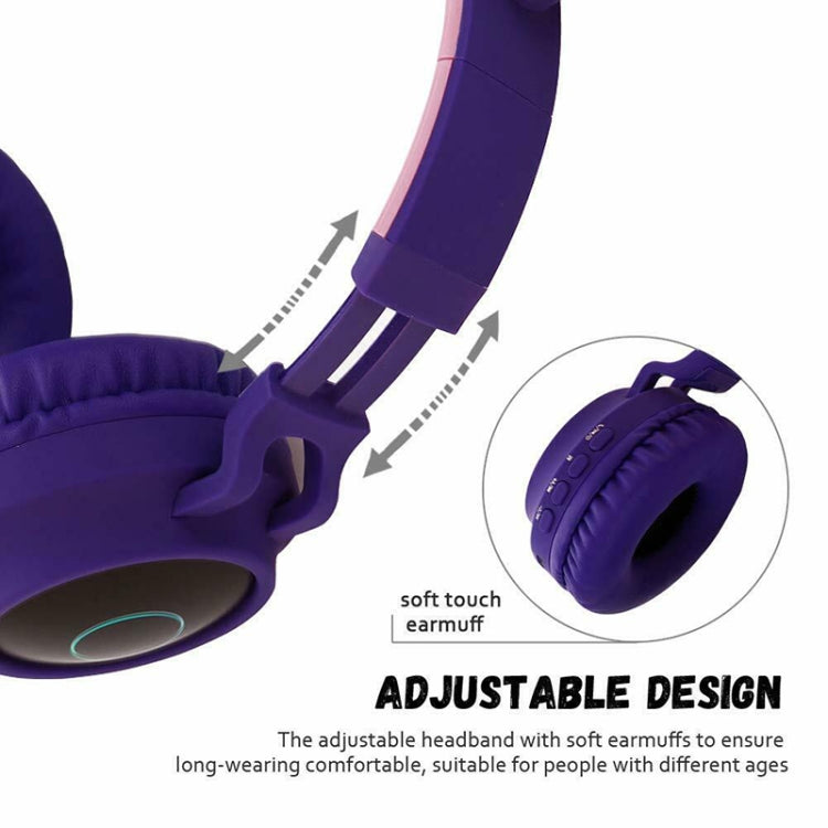 Tai nghe Bluetooth 5.0 tai mèo dễ thương gập được trên tai stereo không dây có mic / đèn LED / radio FM / thẻ TF, SYA00833501F, SYA00833501A, SYA00833501B, SYA00833501C, SYA00833501D, SYA00833501E
