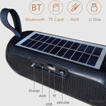 Loa cột không dây di động T&G TG182, hộp nhạc stereo, năng lượng mặt trời, chống nước, USB AUX, radio FM, bass siêu trầm