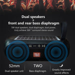 Loa cột không dây di động T&G TG182, hộp nhạc stereo, năng lượng mặt trời, chống nước, USB AUX, radio FM, bass siêu trầm