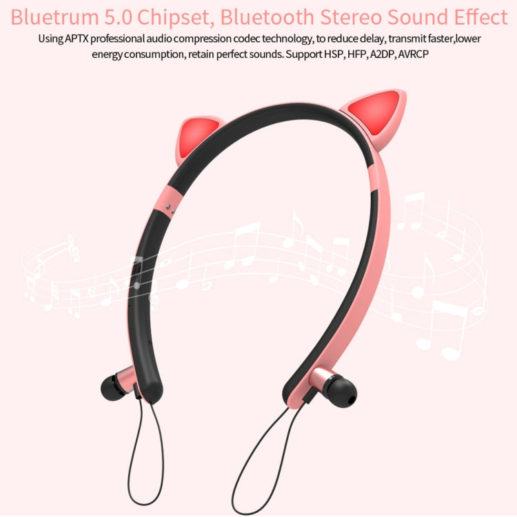 Tai nghe Bluetooth không dây ZW29 tai mèo âm thanh stereo HIFI thời trang thể thao ngoài trời có mic và đèn LED phát sáng